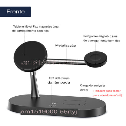 Carregador sem fio magnético 3 em 1 para iPhone para iWatch e Fone de ouvido. - A.S Foco