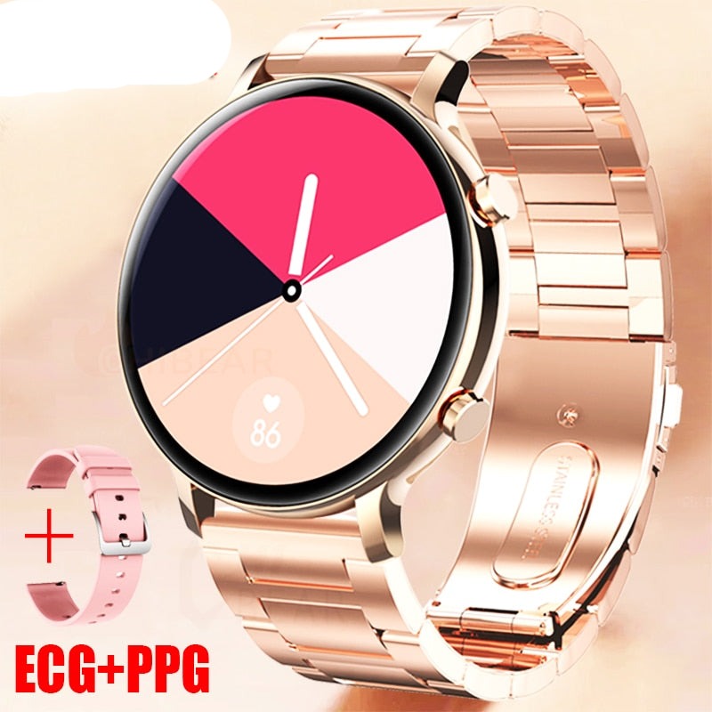 Relógio Inteligente de chamada Bluetooth feminino ECG+PPG smartwatch-ChiBear - A.S Foco