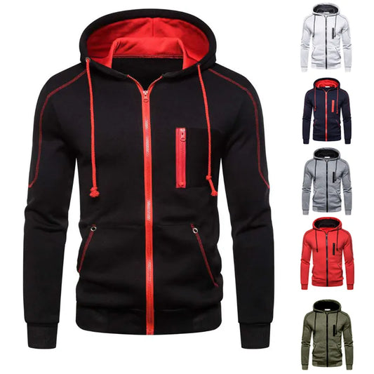 Sudadera con capucha para hombre Negro Blanco Verde militar Rojo