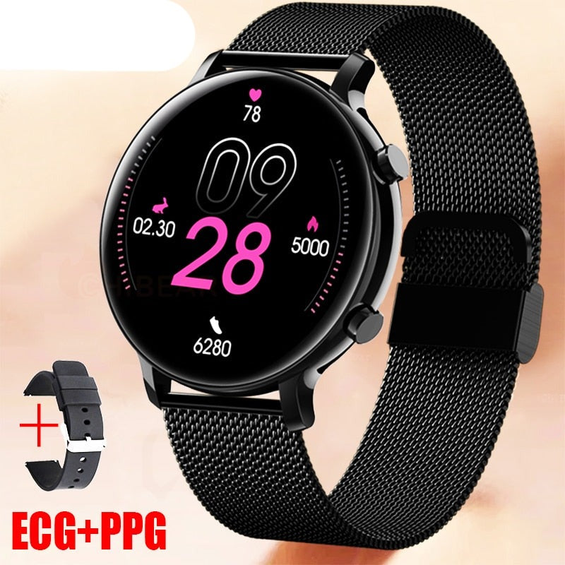 Relógio Inteligente de chamada Bluetooth feminino ECG+PPG smartwatch-ChiBear - A.S Foco