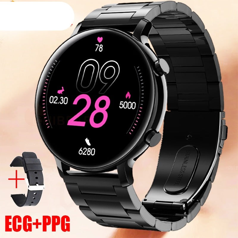 Relógio Inteligente de chamada Bluetooth feminino ECG+PPG smartwatch-ChiBear - A.S Foco