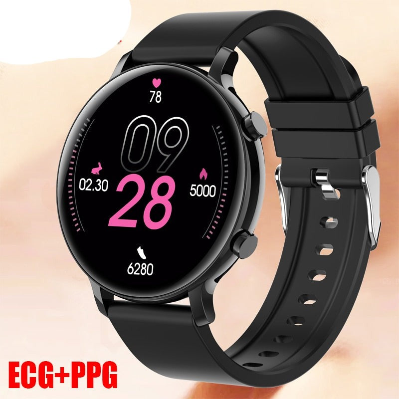 Relógio Inteligente de chamada Bluetooth feminino ECG+PPG smartwatch-ChiBear - A.S Foco