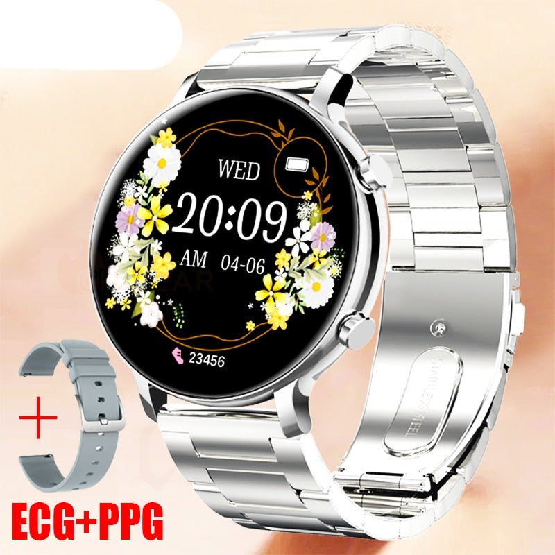 Relógio Inteligente de chamada Bluetooth feminino ECG+PPG smartwatch-ChiBear - A.S Foco