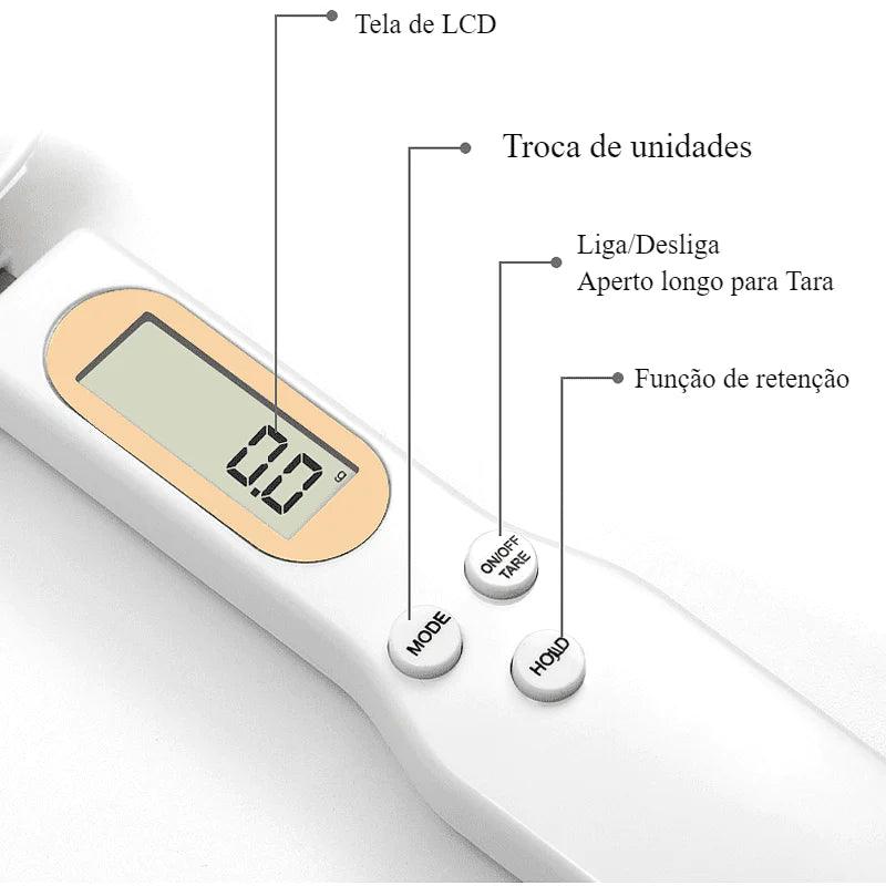 LCD Digital Kitchen colher eletrônica de cozinha para medir alimento 500g - A.S Foco